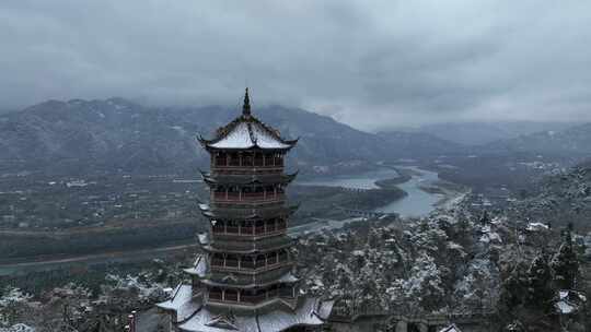 都江堰,玉垒阁,雪景,4K,60F