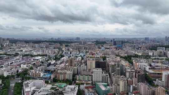 广东深圳城市风光龙华区城市建设航拍