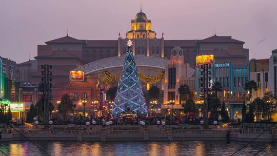 北京环球影城星耀圣诞树 节日庆典 日转夜