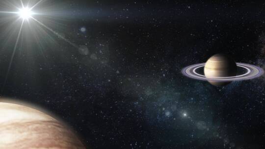 太阳系木星到土星视频素材模板下载