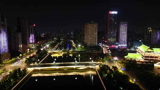 航拍江西南昌城市建设南昌风光