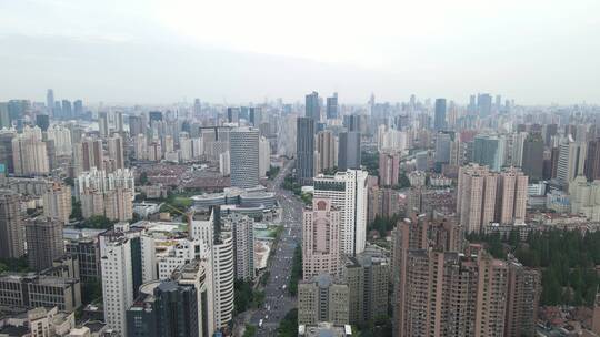 上海虹口区海伦路全景4K航拍视频素材模板下载