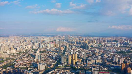 昆明高新科技广场楼顶航拍昆明城市全景