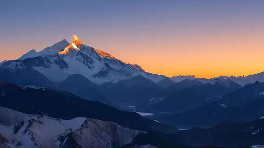 新疆天山雪山云海大山山峰山脉延时摄影ai