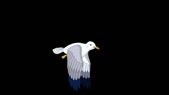 海鸥在天空中翱翔卡通动画