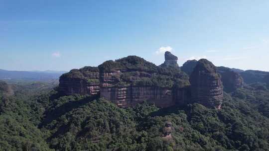 广东丹霞山5A景区丹霞地貌航拍