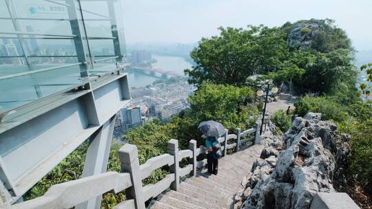 广西柳州全景马鞍山风景视频素材模板下载