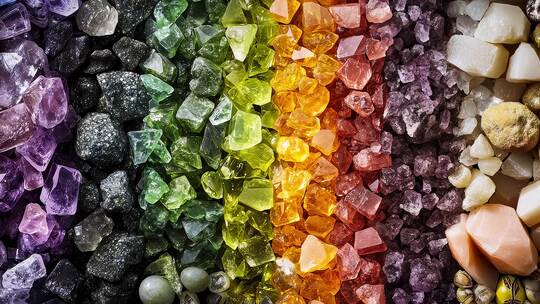 多彩宝石微距特写