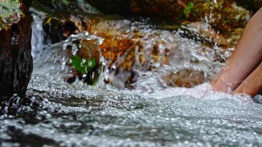 水青苔山泉水流水滴水风景森林自然大自然水