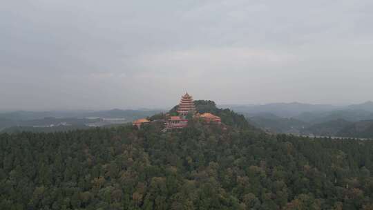 航拍四川遂宁灵泉寺风景区