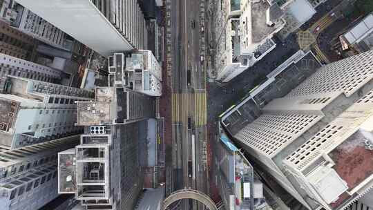 香港铜锣湾街道俯拍