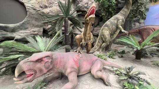 侏罗纪公园恐龙模型仿真视频素材模板下载