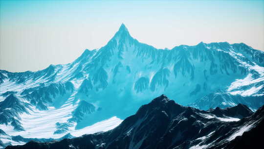 雪山山峰航拍视频素材模板下载
