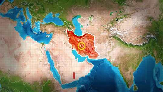 使用网格缩放地球伊朗地图