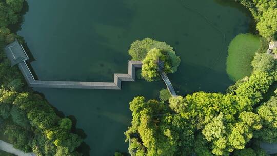 杭州西湖霁虹桥航拍视频素材模板下载