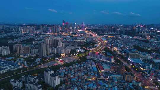 广州南村万博城夜景航拍