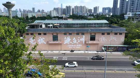 航拍东莞鳒鱼洲文创园