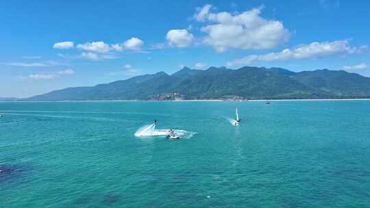 4k海南陵水分界洲岛海岛旅游水上运动航拍