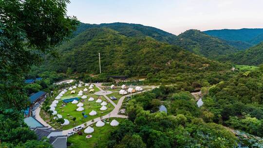 武汉姚家山汽车露营营地夜景帐篷延时