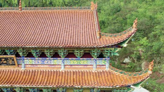 南岳衡山佛教圣地寺庙航拍-宇石禅寺