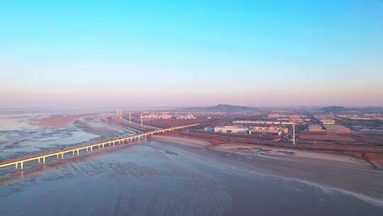 海宁嘉绍大桥建筑风景航拍