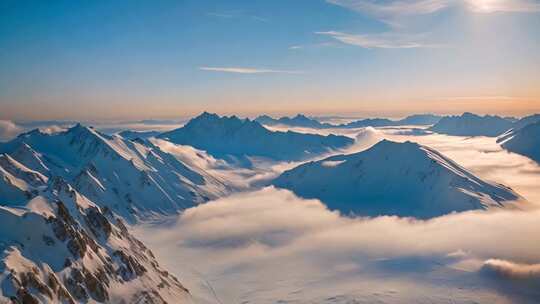 雪山云海全景风光