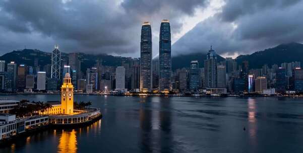 香港维多利亚港城市建筑景观