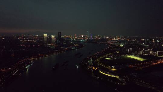 上海浦西傍晚夜景