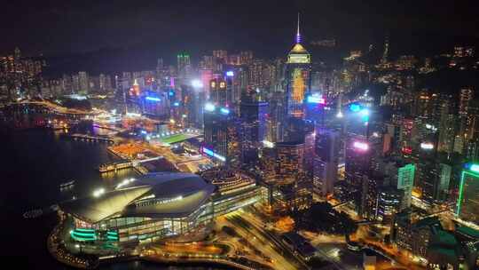 香港城市夜景俯瞰