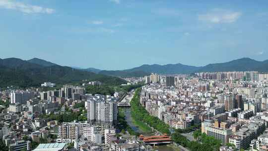 航拍广东云浮建设云浮大景