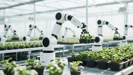 温室大棚内机械臂培育绿植