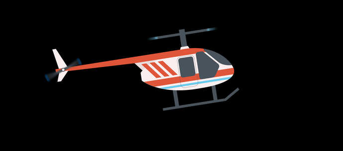卡通直升机动画【透明背景】