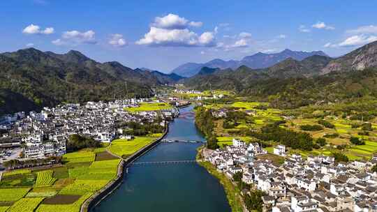 春天 皖南村落 油菜花