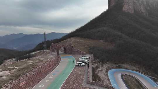 山 山路 山上 航拍 崎岖 陡峭