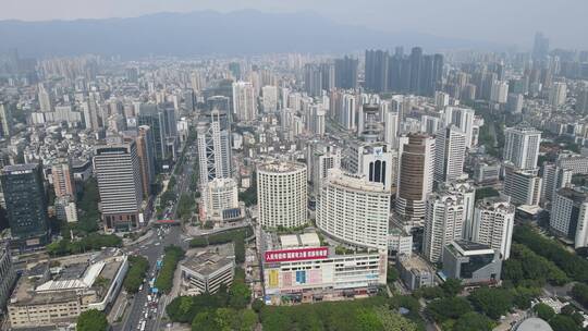 航拍福建福州城市风光地标建筑