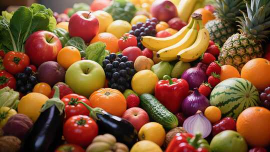 新鲜水果蔬菜健康饮食美食健康视频