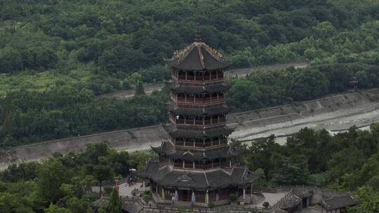 都江堰景区航拍