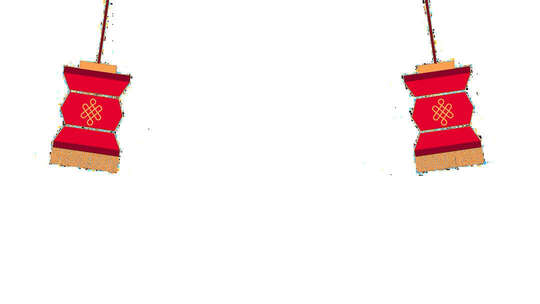 悬挂大红灯笼喜庆素材