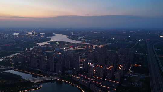 城市发展规划夜景亮化河流横移