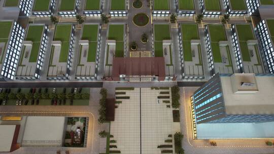 建筑模型航拍中国农机博览城内置景