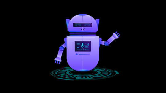 蓝科技感机器人动画
