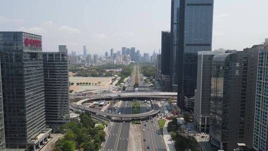 航拍广东深圳城市风光高楼建筑