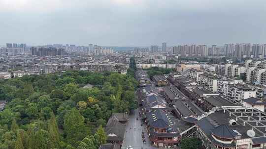 四川眉山市东坡宋城景区航拍