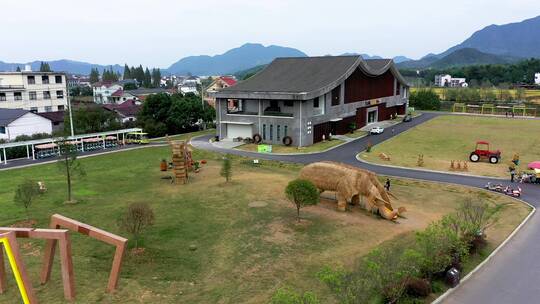 杭州建德稻香小镇秋季旅游风光