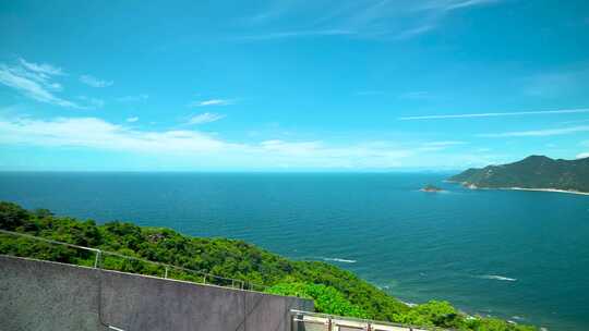 夏天滨海城市风景区天文台海岸线