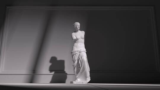 维纳斯 断臂维纳斯 雕塑 光影 艺术视频素材模板下载