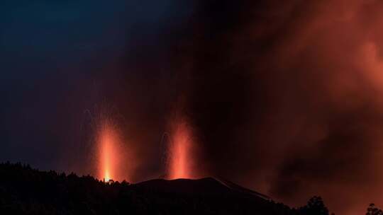 火山，熔岩，喷发，西班牙