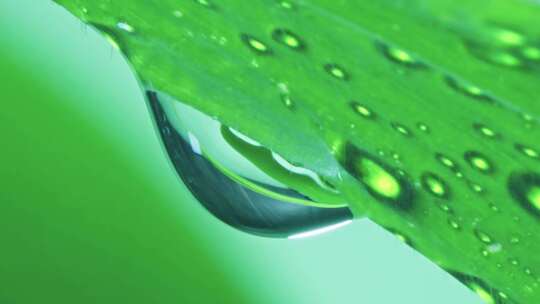 植物叶片水珠特写