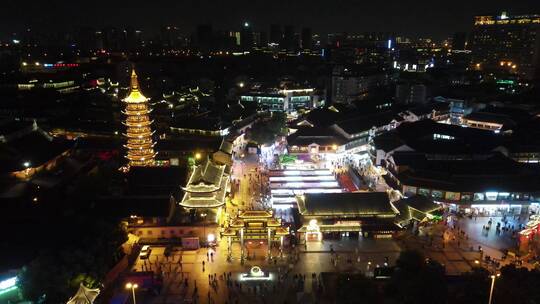 南禅寺夜景4K航拍原素材视频素材模板下载