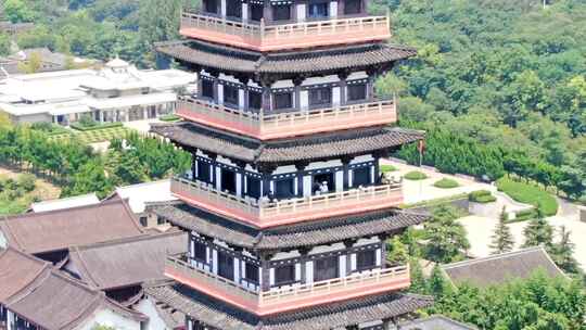 航拍扬州观音山大明寺栖灵塔景区